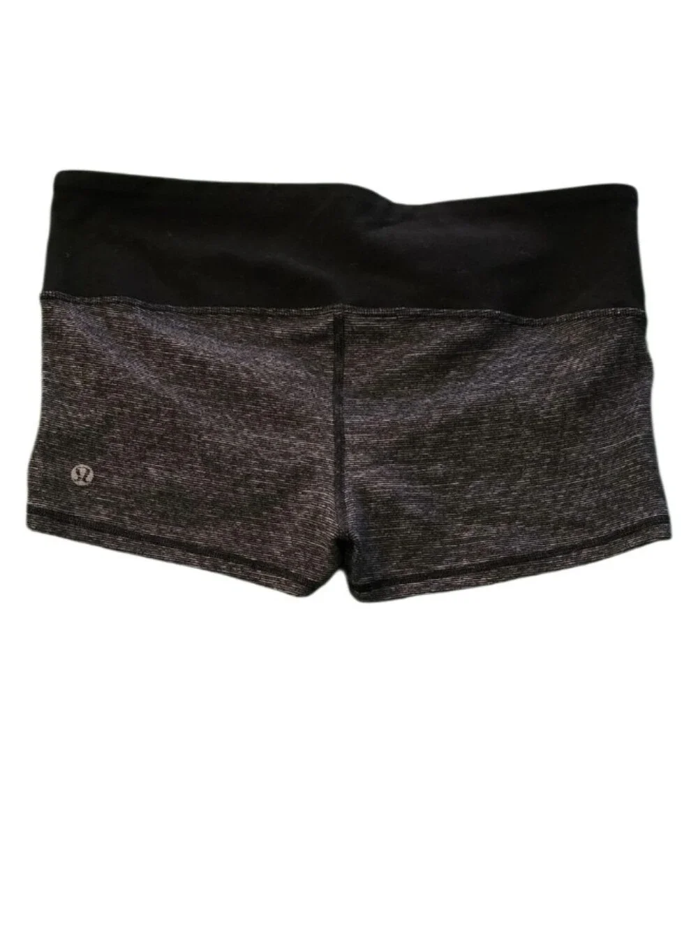 Lululemon Boogie Short Wee Stripe Black Heathered Black /Black Yoga Gym Run! 8